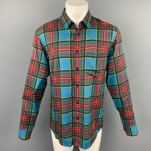 MARC JACOBS Size S Multi-Color Plaid Viscose Button Up Long Sleeve Shirt